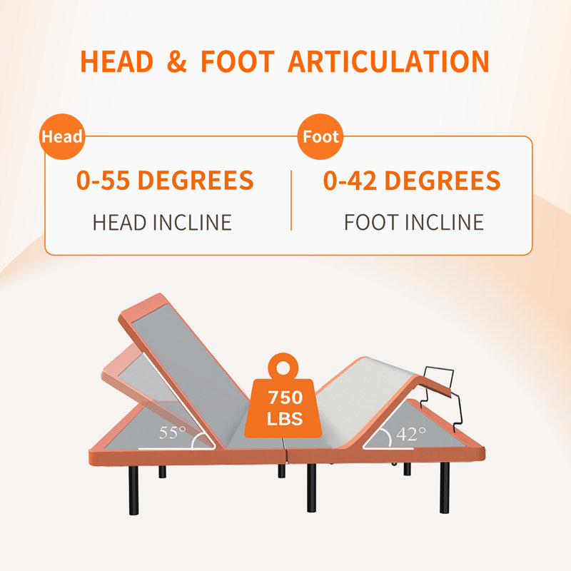 ESHINE EE2000P Split King Adjustable Bed with Wireless Remote Wayfair